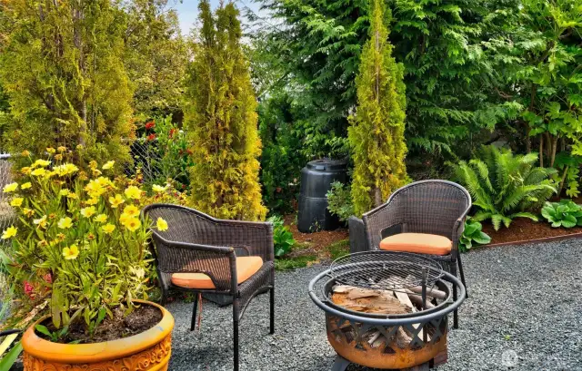 Fire pit for chilly evenings
