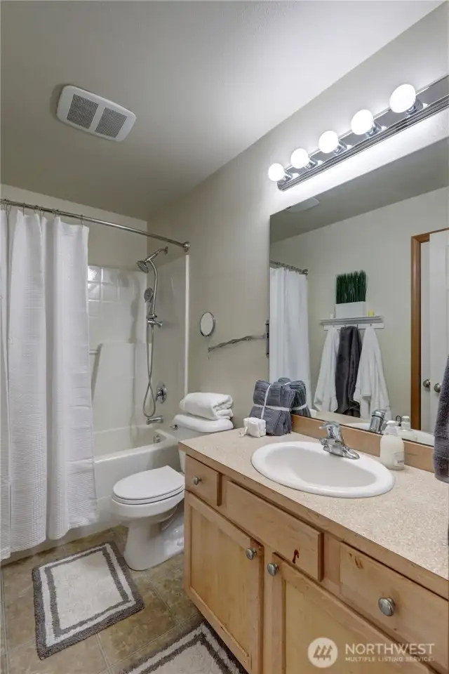 Guest  bathroom is spacious