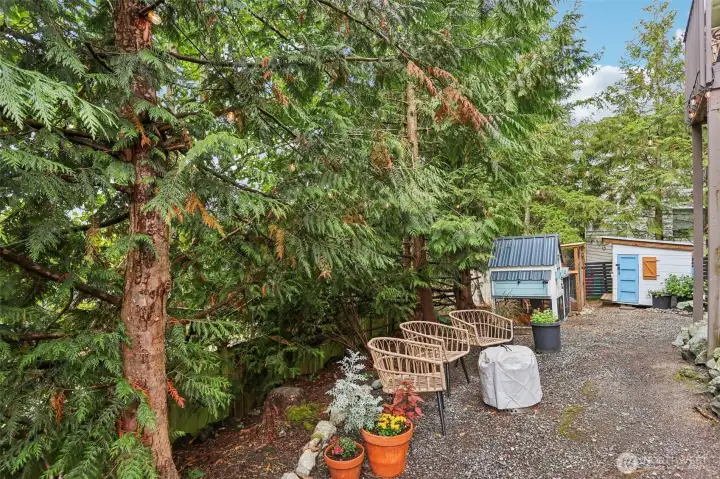 Enjoy a private outdoor space for gardening, gathering or whatever your passion