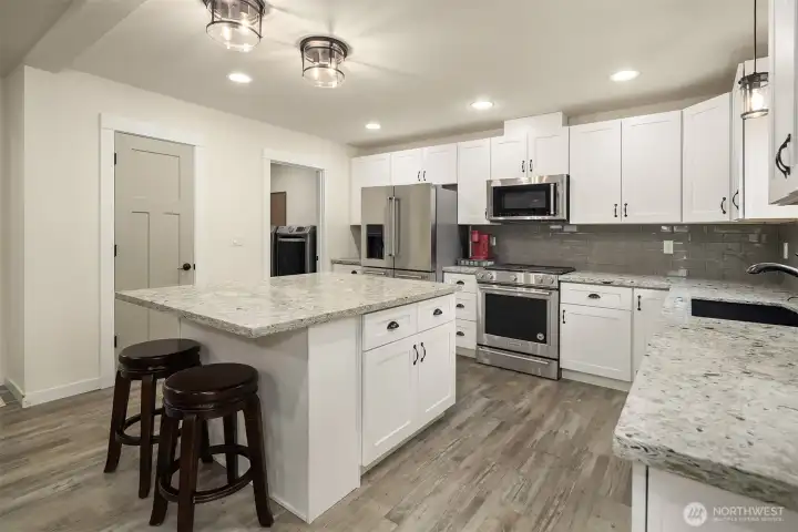 Gas range and stainless appliances