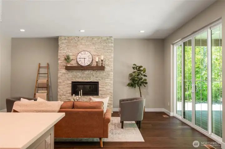 A huge slider opens to the covered back deck.