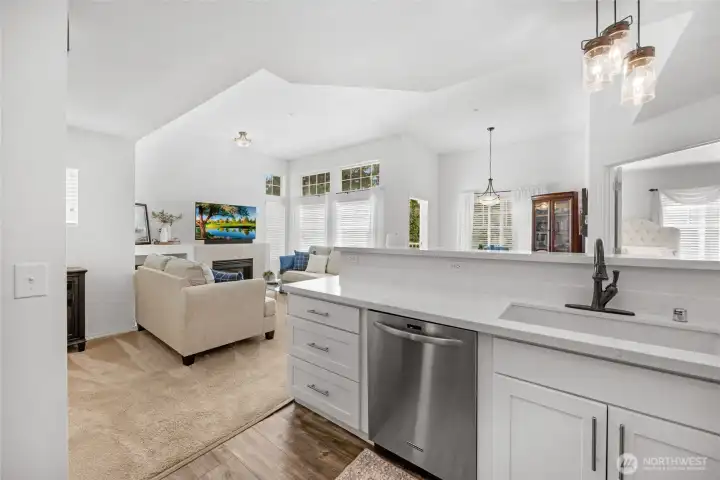 Light and bright open concept space