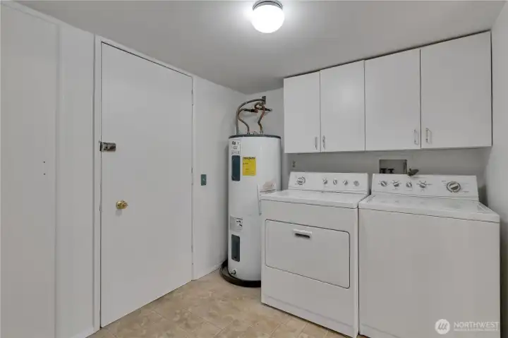 Utility room off of Kitchen w/back door leading to patio