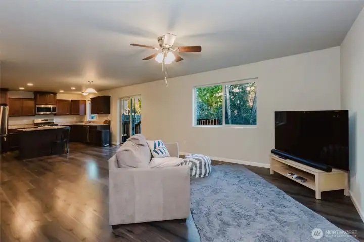 Living room and kitchen