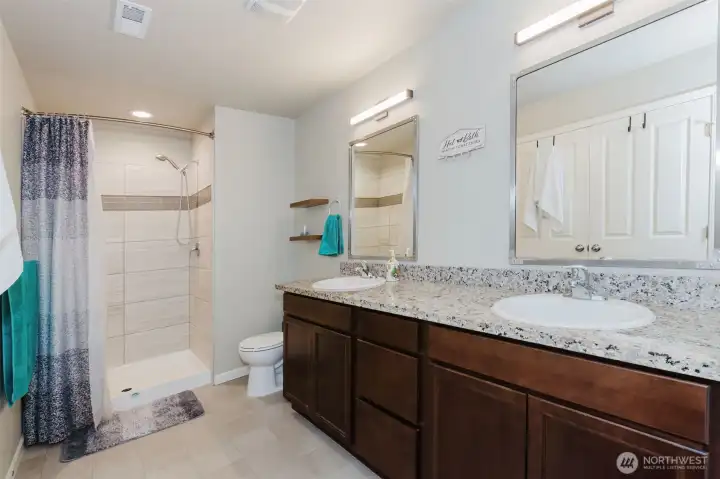 Bathroom off of primary bedroom