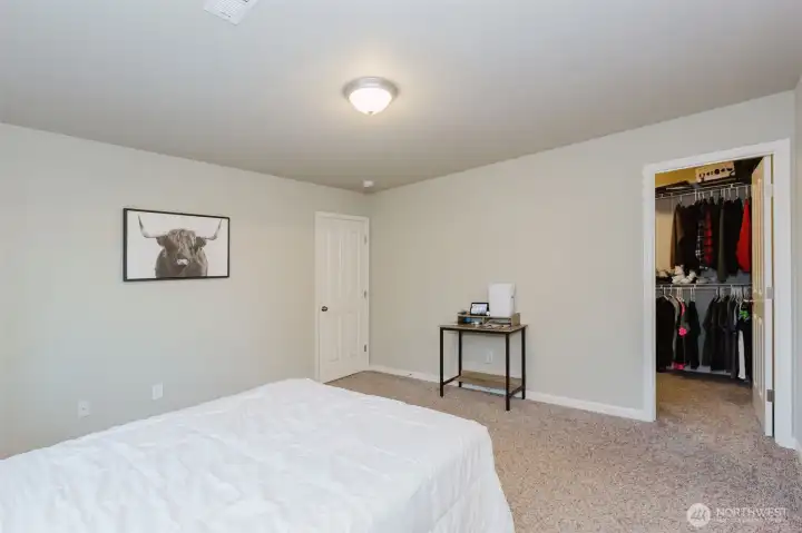 Primary bedroom and walk in closet