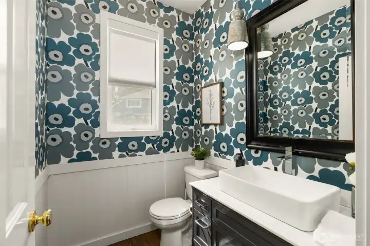 Half bath adjacent to them main floor office/den.