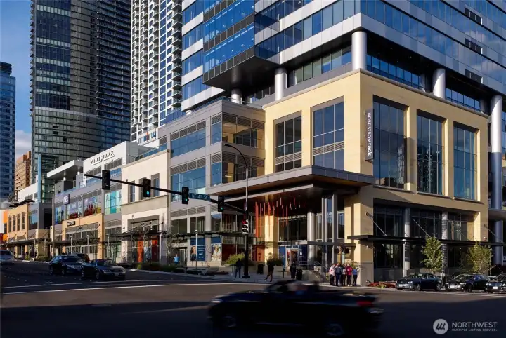 Lincoln Square South in Bellevue, part of The Bellevue Collection, features a two-story Nordstrom Rack, Cinemark Reserve Lincoln Square, TruFusion fitness studio, and the W Bellevue hotel. It is focused on entertainment, dining, and specialized retail rather than traditional mall shopping.