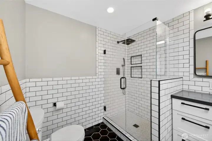 Updated modern master bathroom