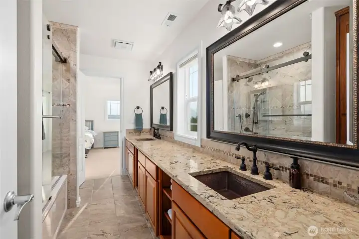 Jack & Jill Bathroom between Bedroom #2 & #3