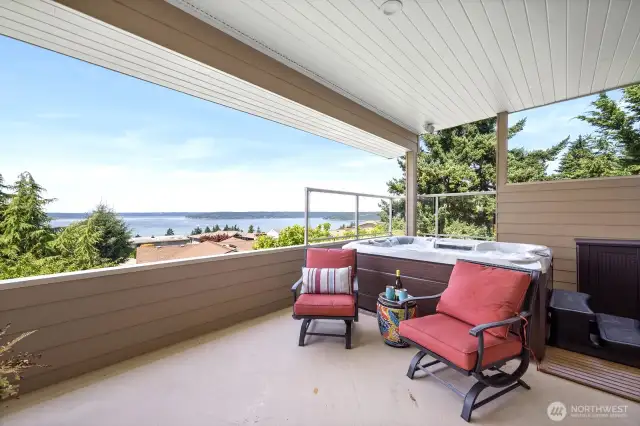 Expansive main level balcony