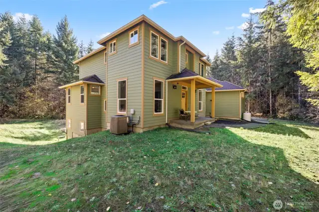 Some yard for enjoying surrounded by nature and woods.