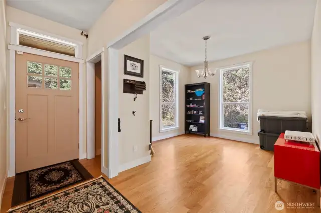 Enter to open space on both sides. Office, library room, sitting room, craft area… options!