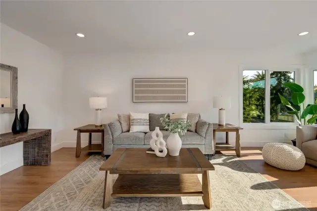 Spacious and comfortable living space is perfect for entertaining and relaxing. With tons of room and furniture arrangements.
