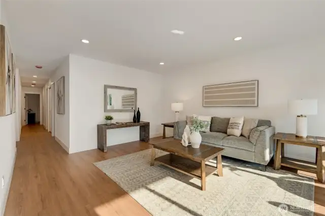 Spacious top floor end unit offers 1222 square feet of living space with rare 3 bedrooms and 2 baths. Covered in new flooring, paint accessories and fixtures throughout take your opportunity to own a "new" condo in the heart of downtown Bellevue. Just steps to easy commuting, Bellevue High School and all the amenities downtown has to offer.