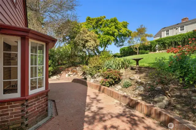 Brick  patio perfect for summer BBQ's
