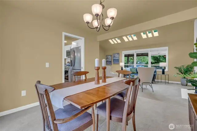 Large dining space with slider to the back deck