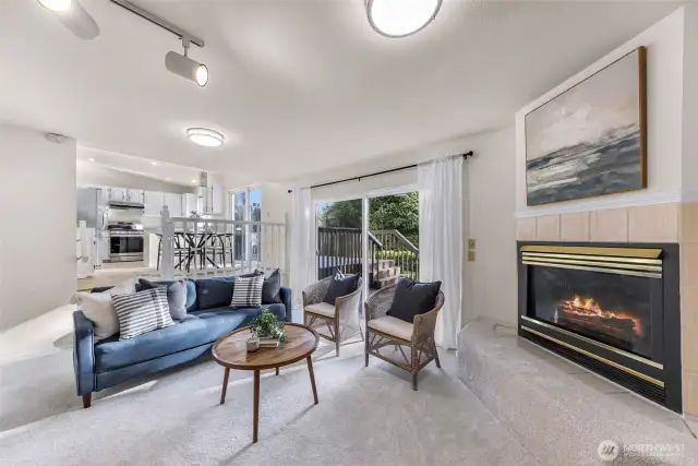 Sunken Family Room with additional outdoor access
