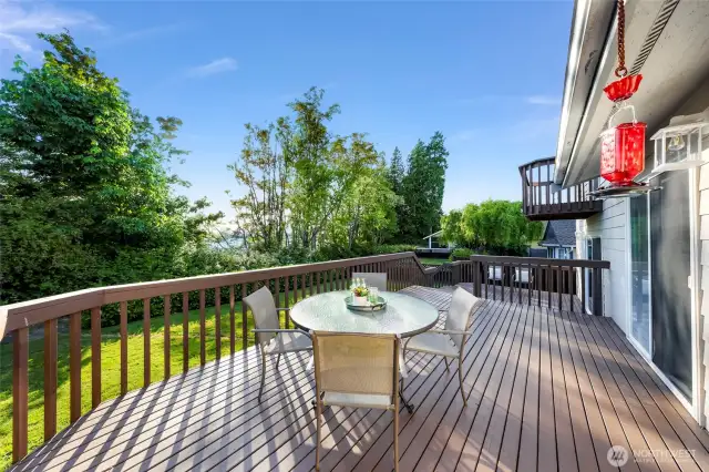 Regularly maintained outside deck is perfect for entertaining or for a party of 1!