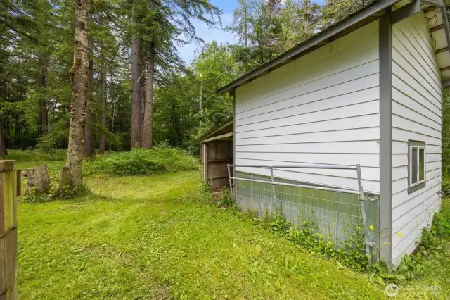 This is where the goats and chickens used to live...they are all gone now.