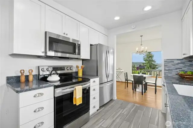 Clean design with plenty of storage and counter space.