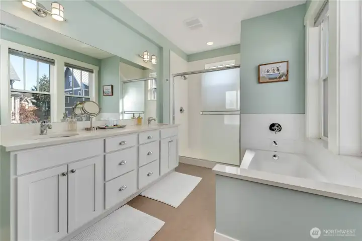 2nd Primary En suite bath, full tub shower and toilet closet