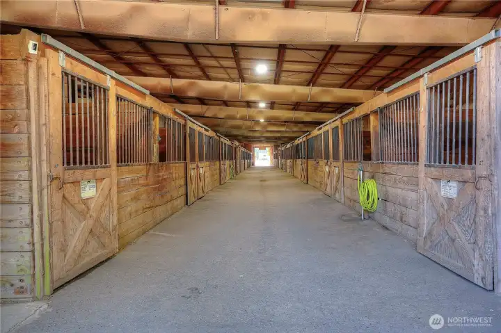 Barn aisle looking towards the front entry
