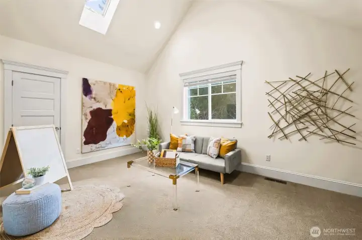 Use it as a tucked away bedroom or thanks to the built in study desks along the right wall, a quiet place for homework or a great book.