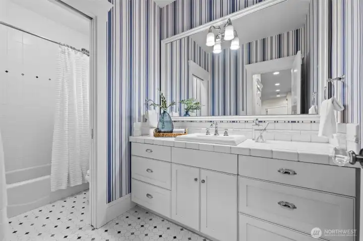 Full bath on the upper level