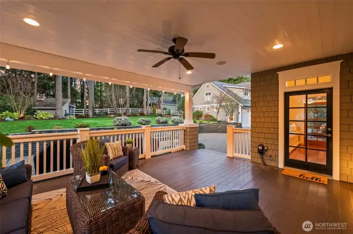 So many evenings will be enjoyed on this covered veranda.