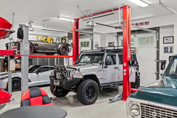 Beyond classic lines, the facility is equipped for serious utility, featuring heavy-duty 9,000-lb capacity lifts and high-clearance bays for SUVs and overland builds.