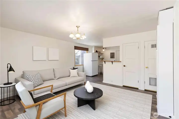 Unit B - Entrance/Living Room (Virtually Staged)