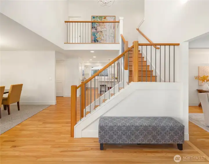 Starting with structure, the staircase was opened and changed to create flow and volume.