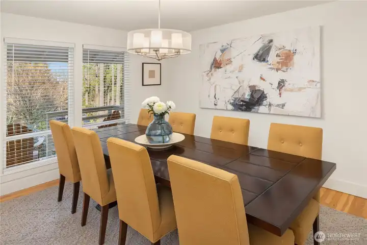 Stretch out and linger in the dining room.