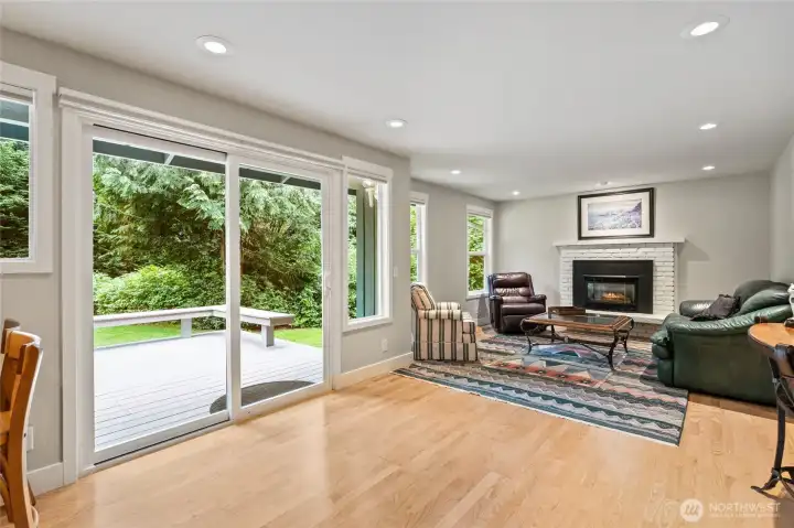 Sliding doors take you to your huge deck.