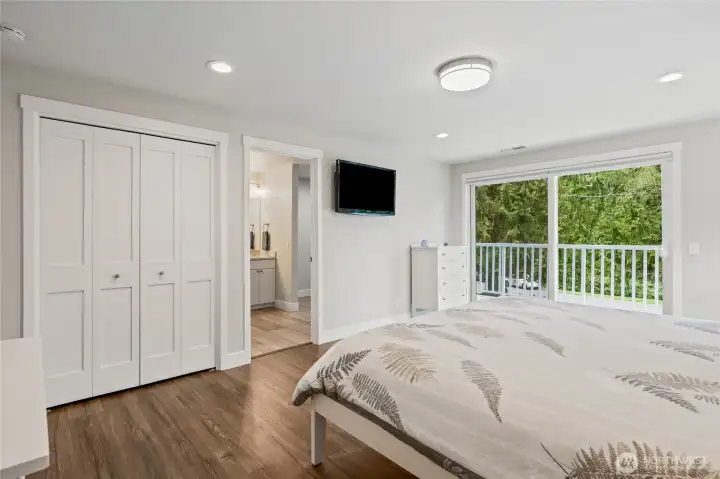Large closet in primary bedroom in addition to the walk-in closet off bath.