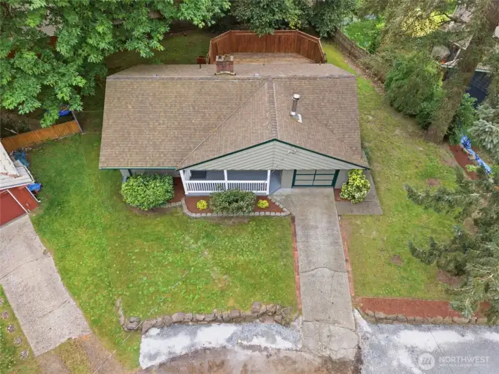 Ariel view of property.