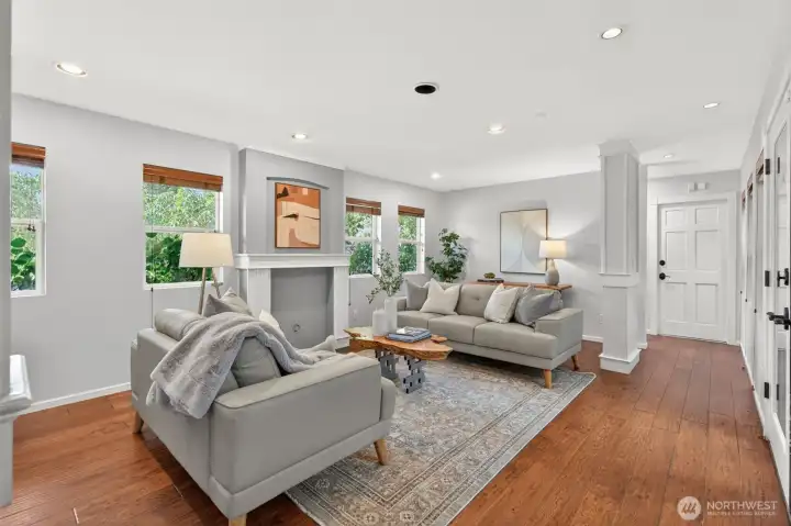 The flowing layout connects living, dining, and outdoor spaces in one effortless sequence