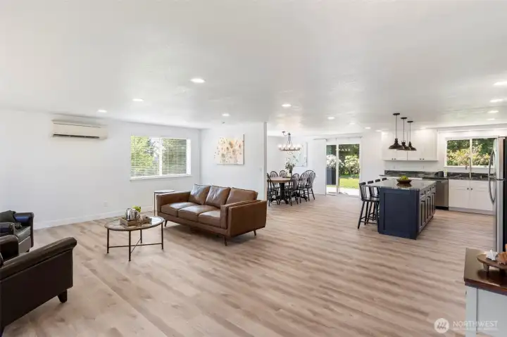 Great room with large dining room and open kitchen concept Great room with large dining room and open kitchen concept