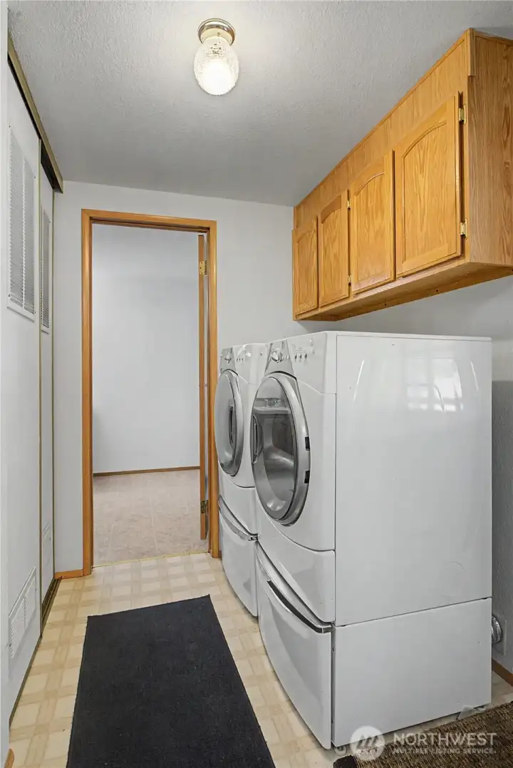 Laundry room with door to back Laundry room with door to back