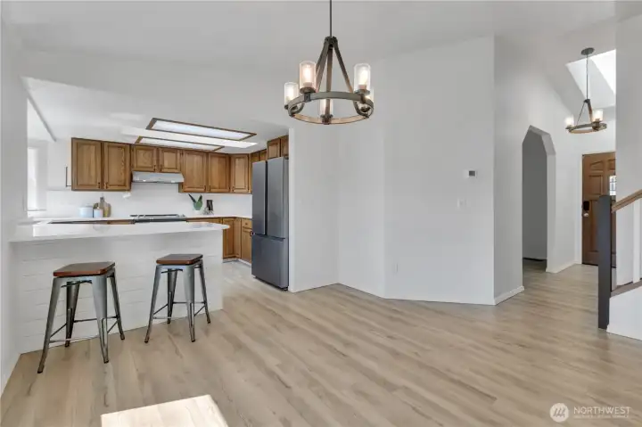 Dining room and kitchen Dining room and kitchen