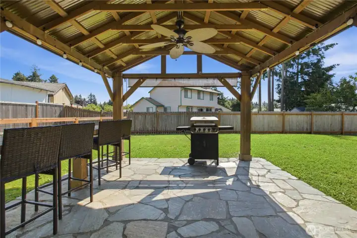 Back covered patio, bar top & gazebo Back covered patio, bar top & gazebo