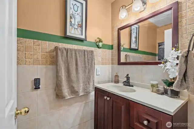 Bathroom on the main floor as you enter the home.
