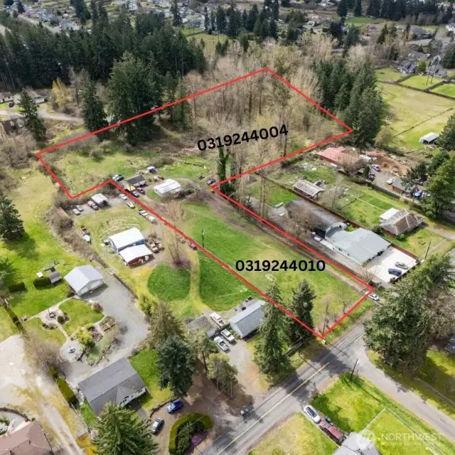 Aerial shot of both parcels