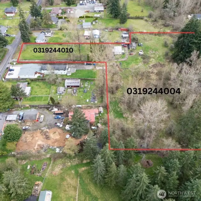 Aerial shot of both parcels