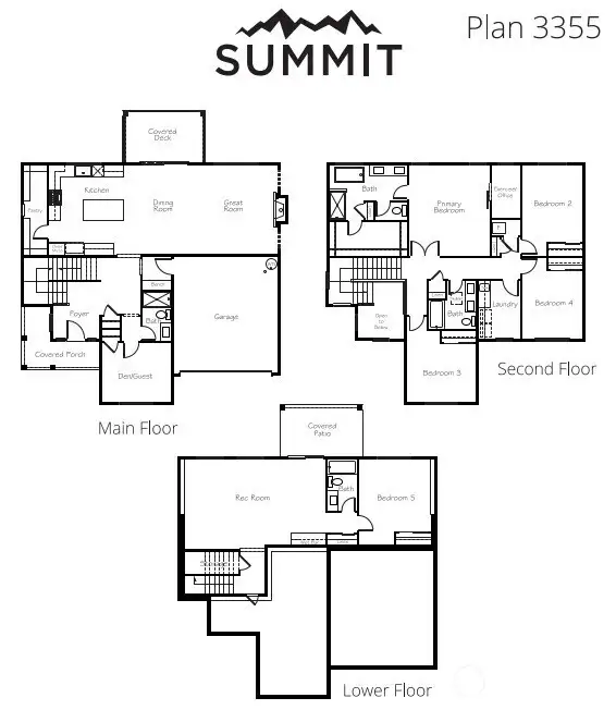 Plan 3355 Floorplan rendering. Details may not be exact.