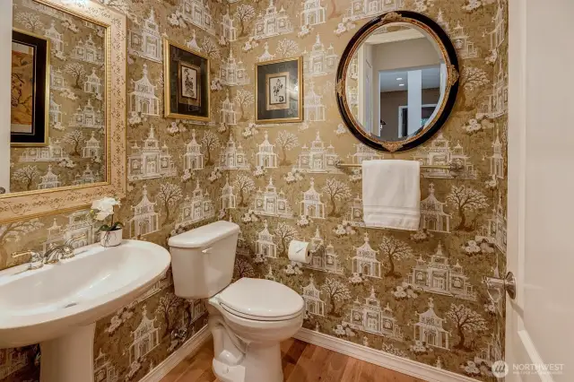 Powder room in the entry
