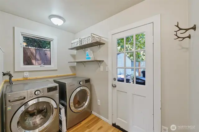 The laundry area has its own entrance.