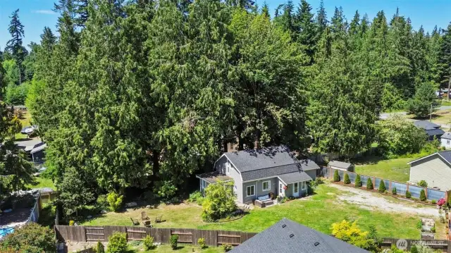 Almost a 1/3 of an acre complete with garden beds and it is fully fenced!