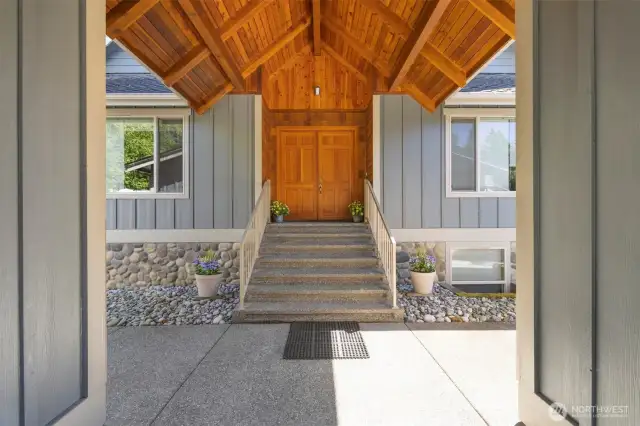 The welcoming front entry is so inviting.